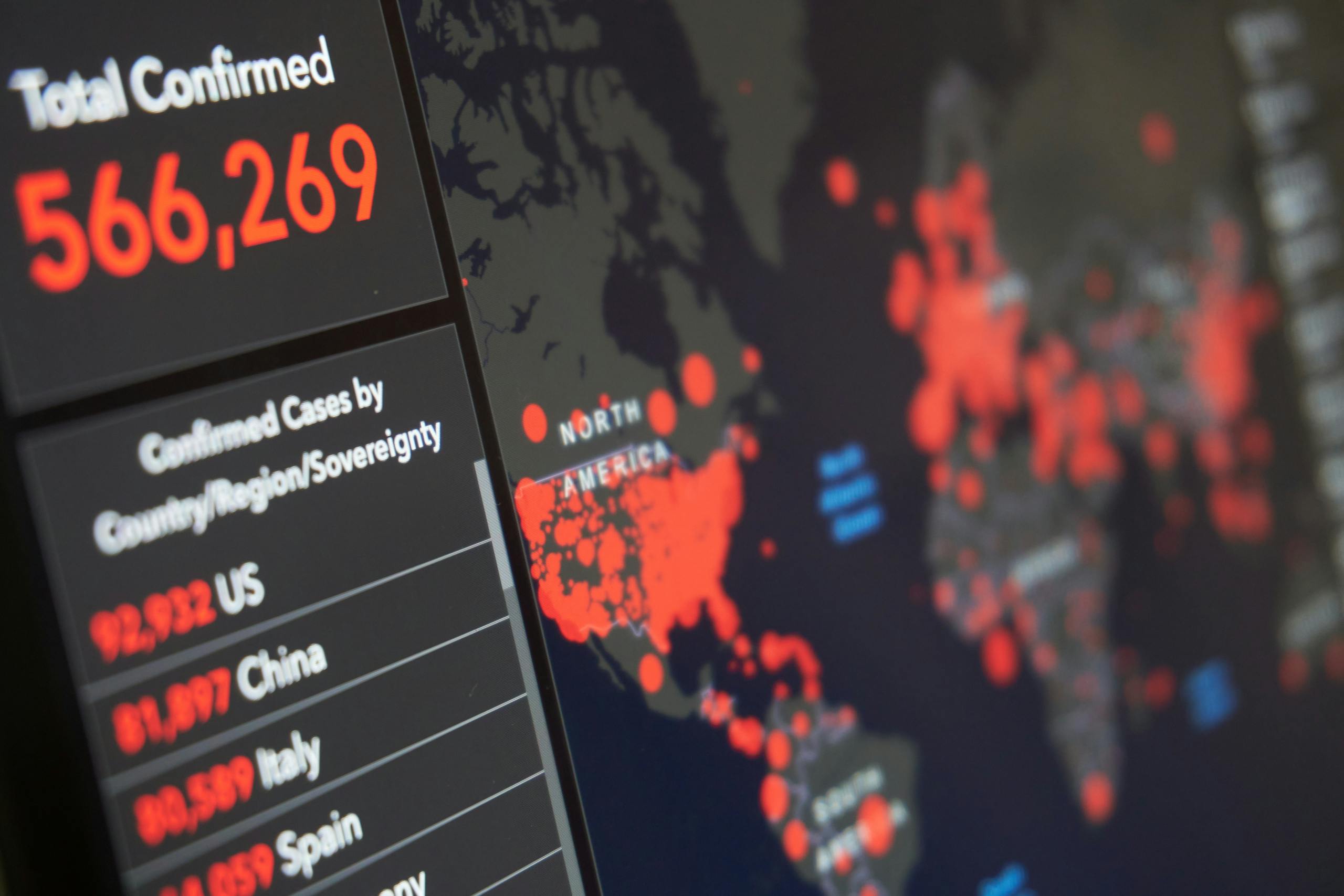 DownNews: Understanding the Rise, Impact, and Future of Digital News in a Fast-Changing World Blurred world map with total number of people infected by coronavirus and statistics of various countries