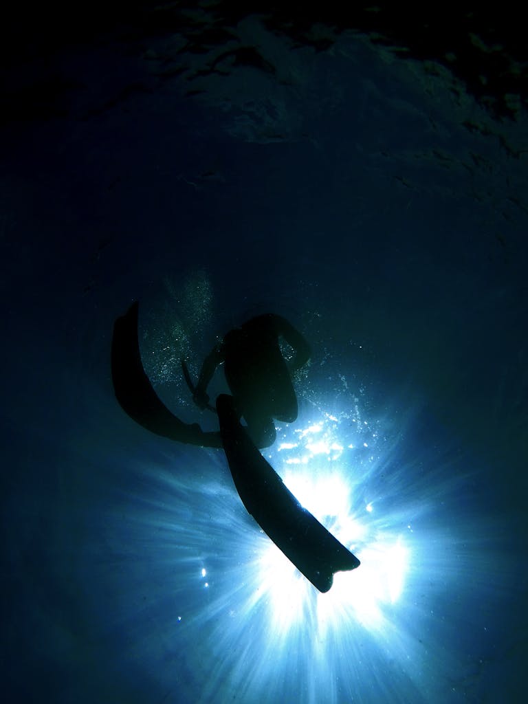 Simbramento: A Deep Dive into its Meaning, Origins, and RelevanceA captivating silhouette of a diver underwater against sun rays in the deep ocean, creating a dramatic scene.